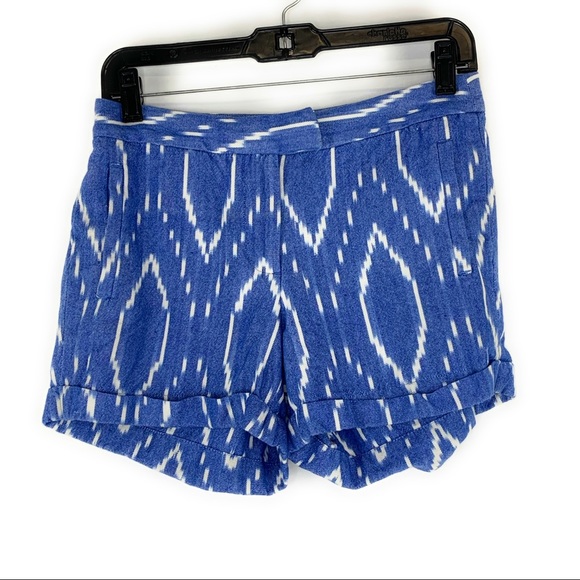 JCrew Blue Shibori Ikat Rolled Hem Shorts - Picture 7 of 8
